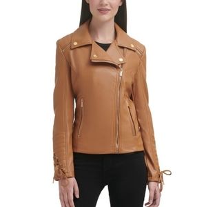 Guess Faux Leather Asymmetrical Moto Jacket (with FREE Dito Mascara Gift)